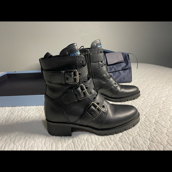 Prada Triple Buckle Combat Boot - Picture 7 of 10